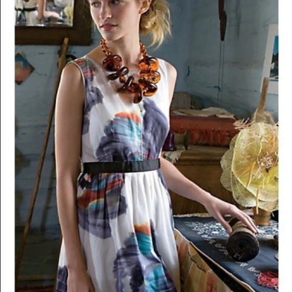 Leifsdottir by Anthropologie Morning Colors Dress In‎ Size 2 Layered Whimsical - Picture 1 of 14